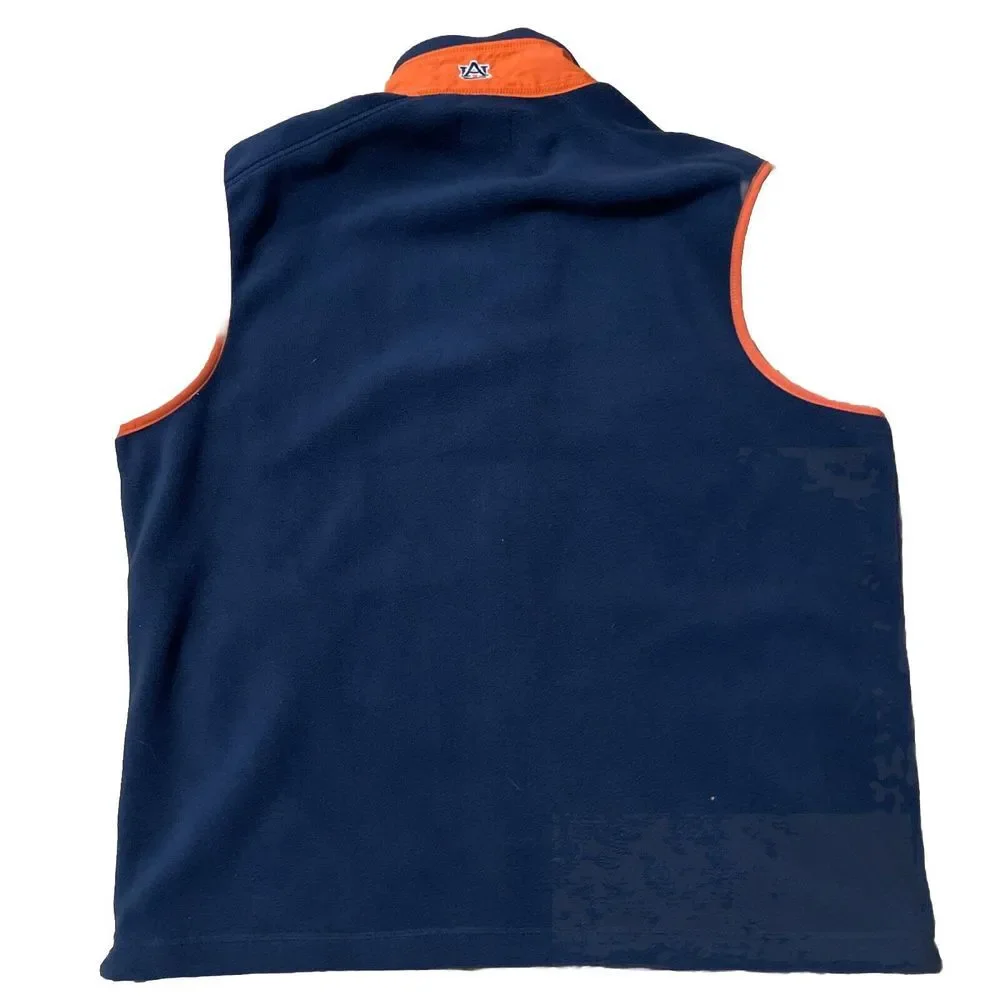 Tigerwear Auburn Tigers Full Zip Fleece Vest Men Size XL Navy Blue‎ & Orange